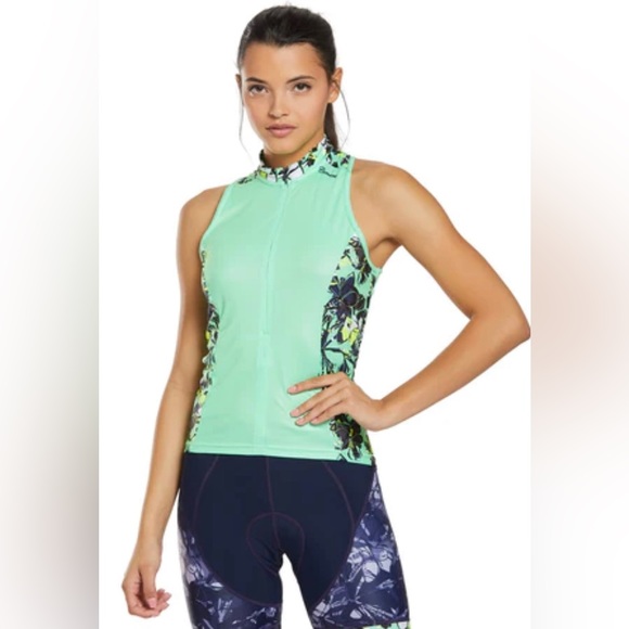 Canari cycle blouse neon green with pattern - Picture 1 of 6